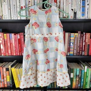 Adorable Floral Kids Dress in Blue and Pink